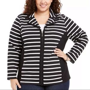 Karen Scott Notch Collar Zip-Front Jacket Womens size 0X